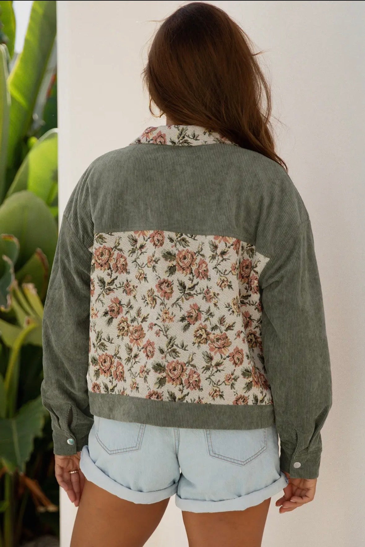 Corduroy floral jacket