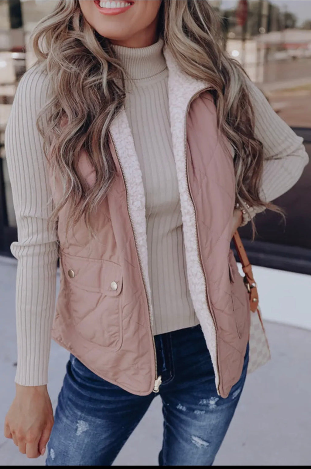 Reversible Sherpa quilt vest