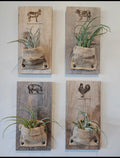 Set of 4 Burlap wall planter